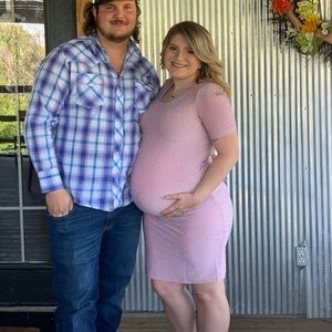 Pink maternity dress